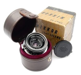 Nikon 3.5cm F3.5 W-Nikkor Rangefinder Lens, Case & Box #11059