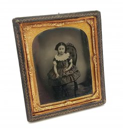 Ambrotype 6th Plate Antique Portrait c.1880`s in Case #9231