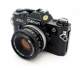 Canon AE-1 with 50mm F1.8 FD, Black, Mint- #9620