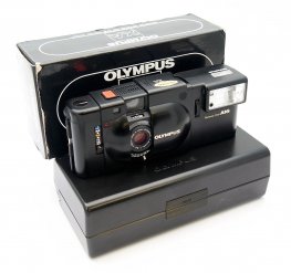 Olympus XA 35mm Rangefinder + A16, Mint, Cased & Boxed #9637c