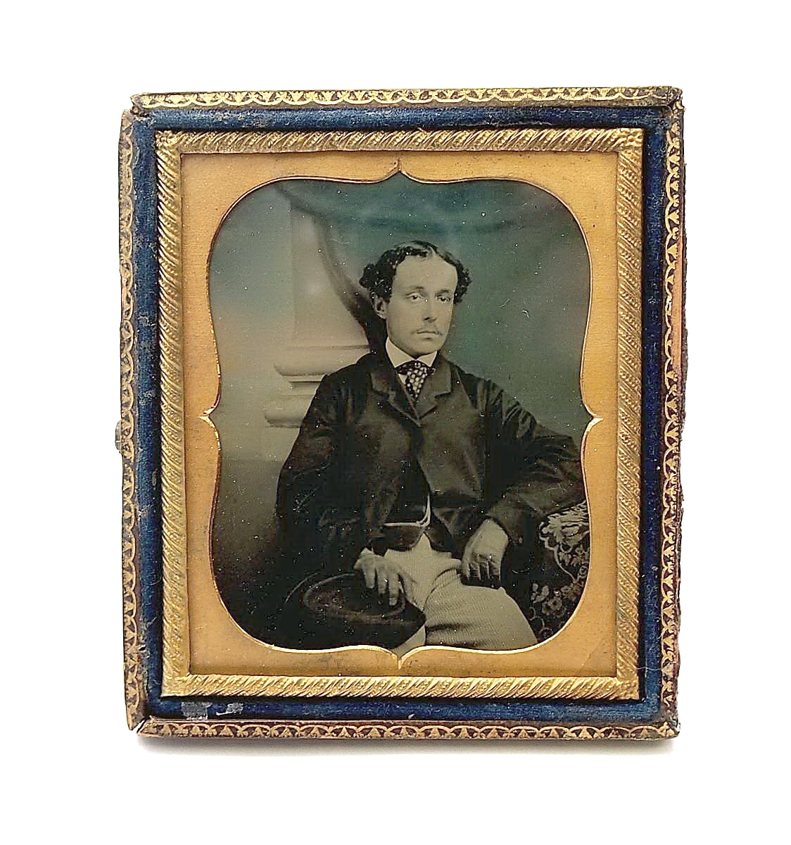 Ambrotype 6th Plate Antique Portrait c.1880`s in Case #9235