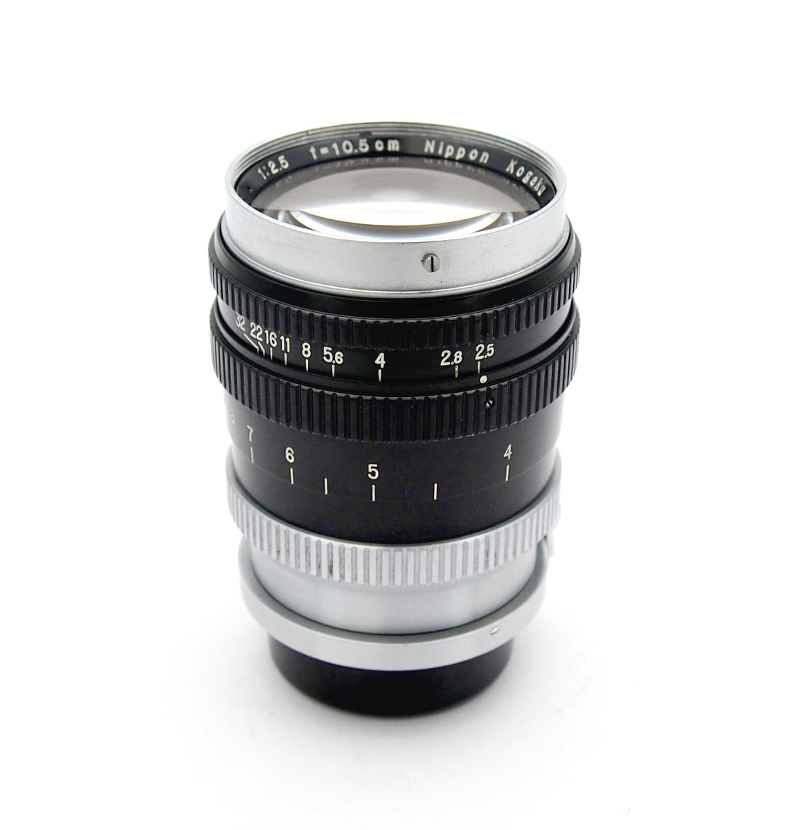 Nikon 10.5cm F2.5 Nikkor-P.C Rangefinder Lens + Hood #11058