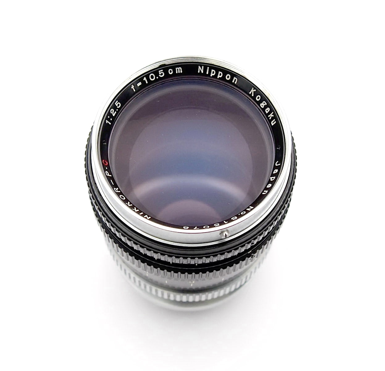 Nikon 10.5cm F2.5 Nikkor-P.C Rangefinder Lens + Hood #11058