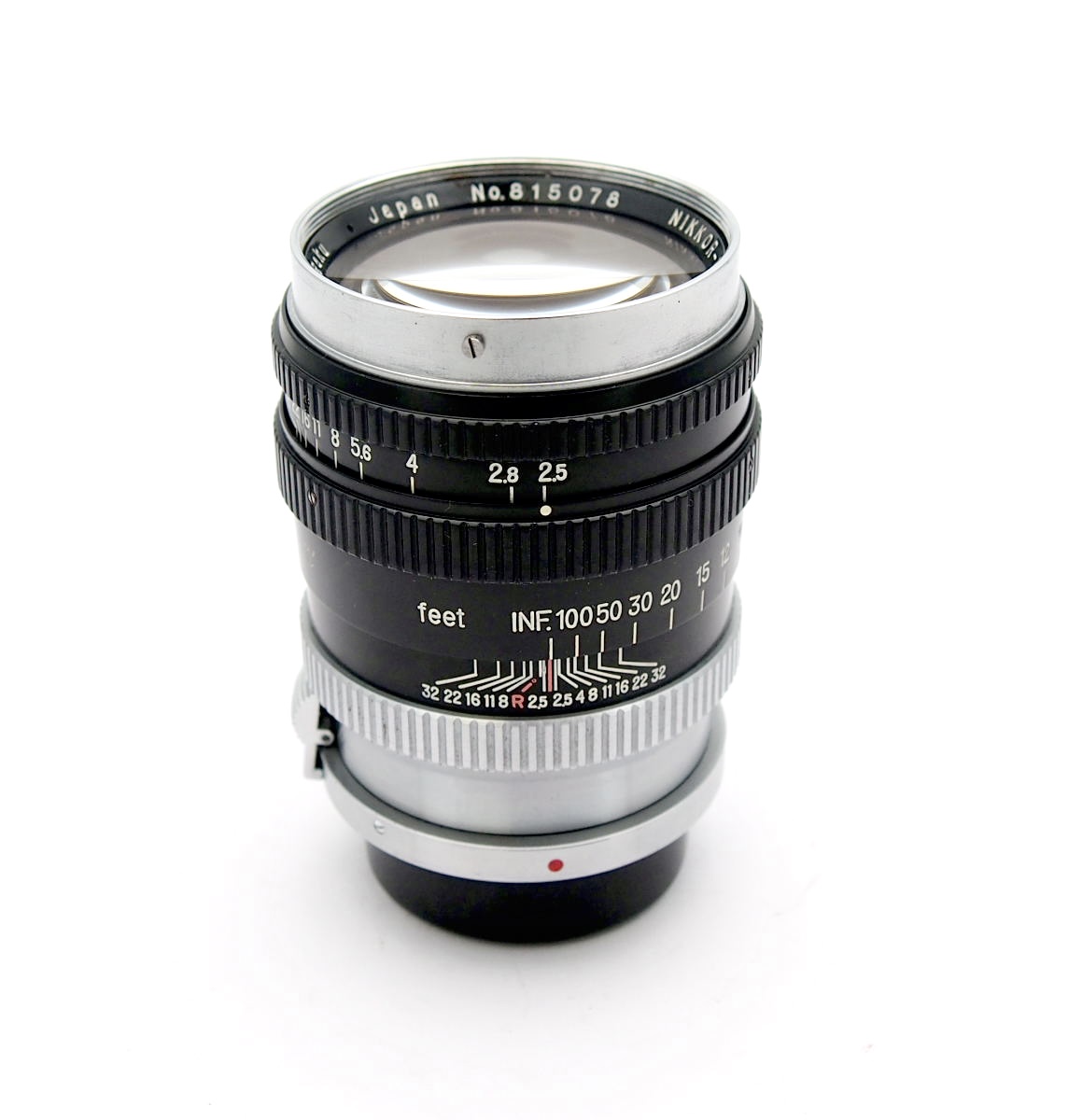 Nikon 10.5cm F2.5 Nikkor-P.C Rangefinder Lens + Hood #11058