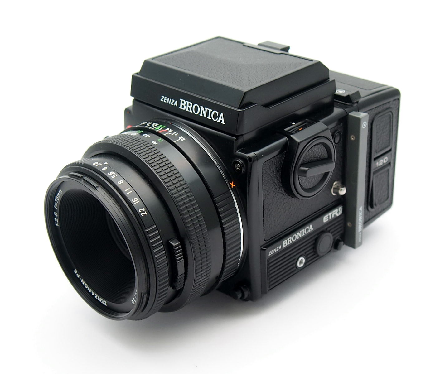 Bronica ETRS/i with 75mm F2.8 PE, WLF, 120 Back #10964