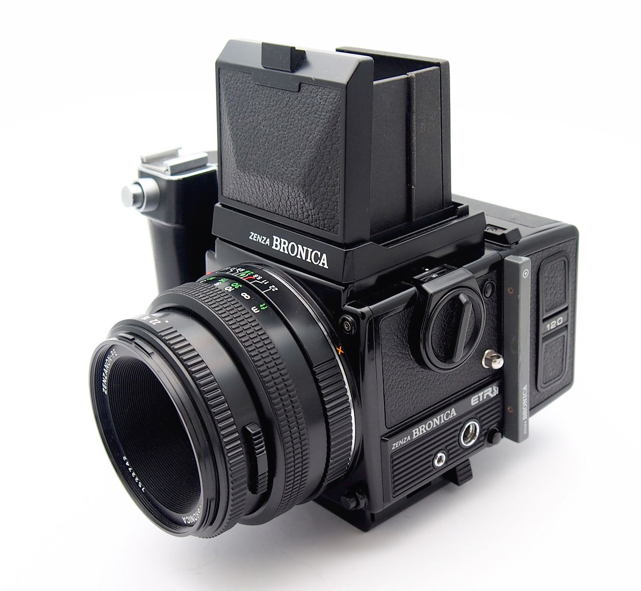 Bronica ETRS/i with 75mm F2.8 PE, WLF, 120 Back + Grip #10831