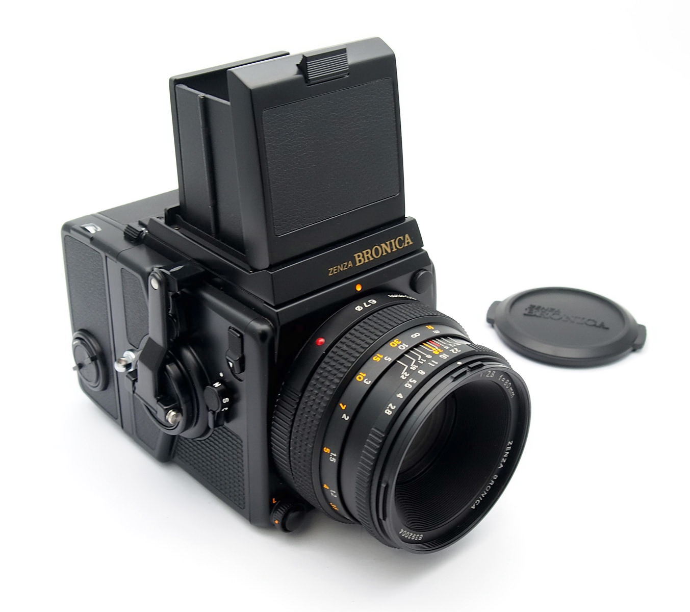 Bronica SQ-B with PS 80mm F2.8, WLF & 120 Back, Mint #11103