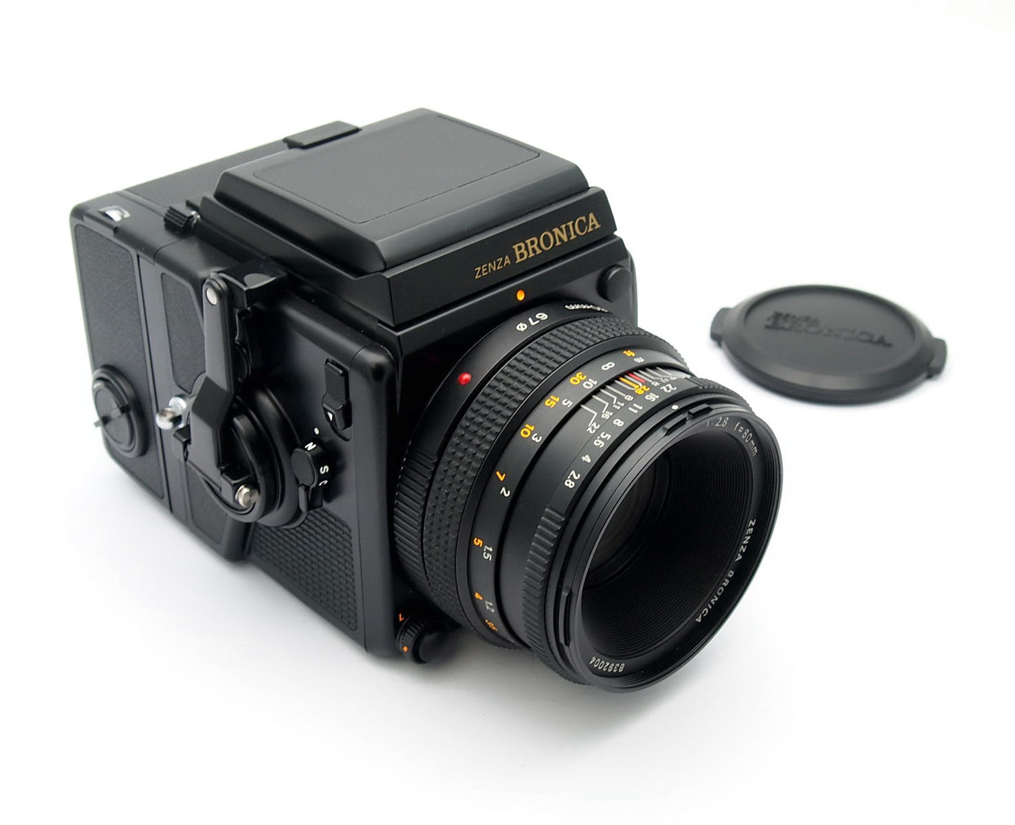 Bronica SQ-B with PS 80mm F2.8, WLF & 120 Back, Mint #11103