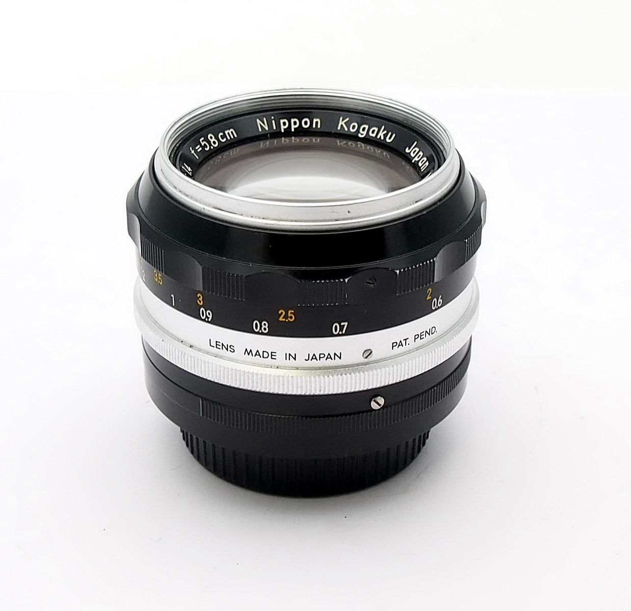 Nikon Nippon Kogaku 5.8cm F1.4 Nikkor-S Pat Pending Lens #10777