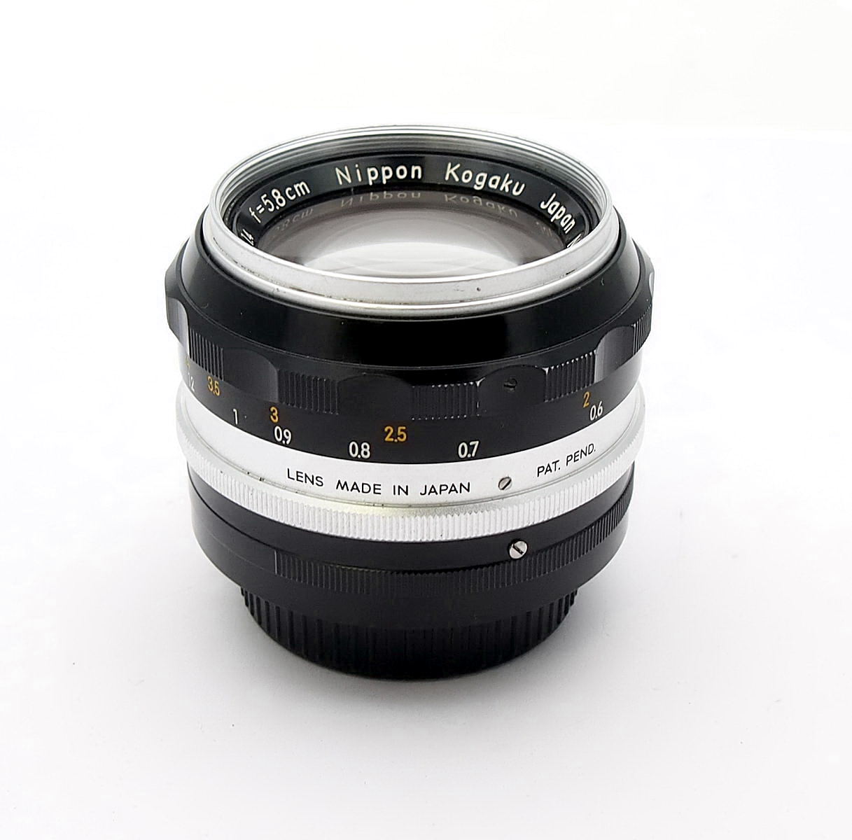 Nikon Nippon Kogaku 5.8cm F1.4 Nikkor-S Pat Pending Lens #10777