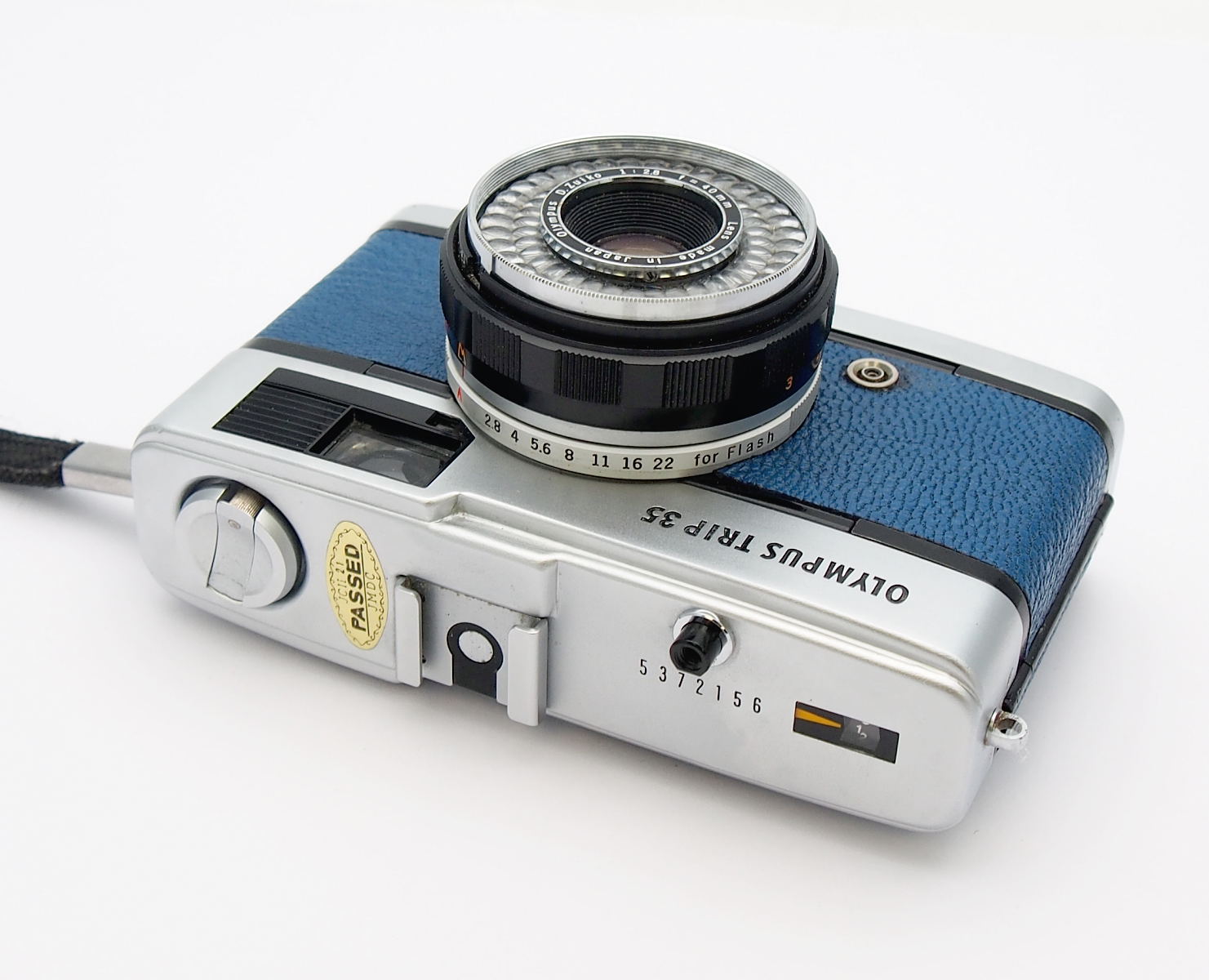 Olympus Trip 35, Blue Leather, New Seals #9945