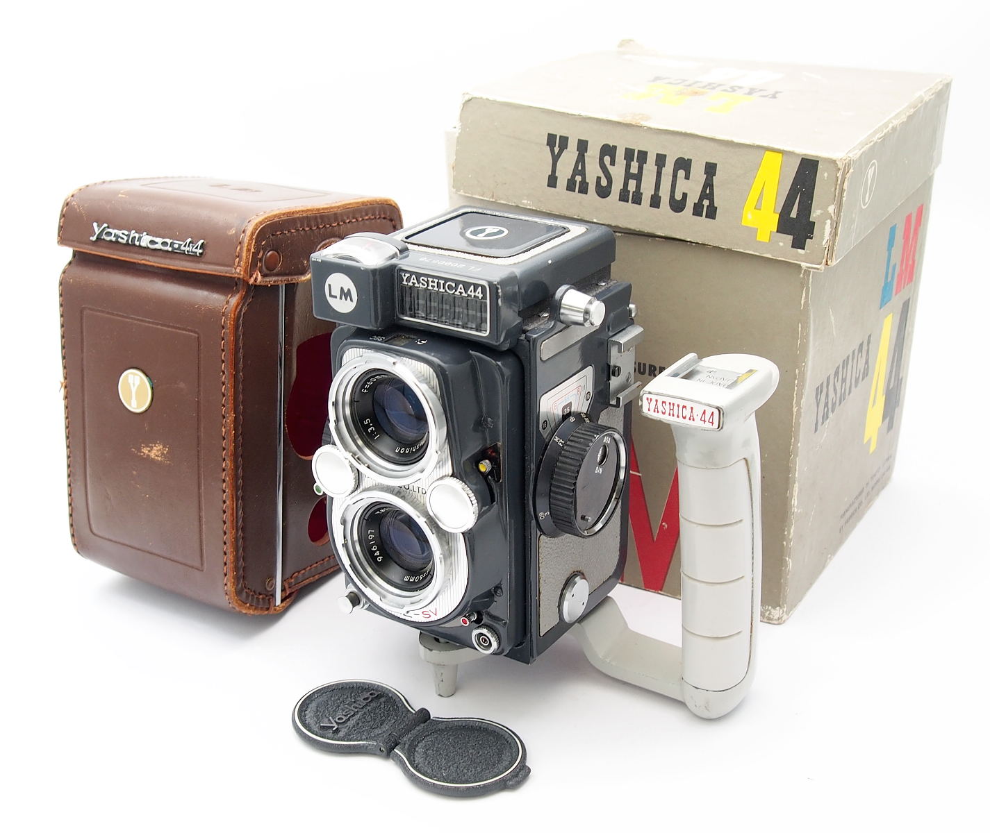 Yashica 44LM 127 TLR Camera, Boxed with Case, Caps & Grip #11216