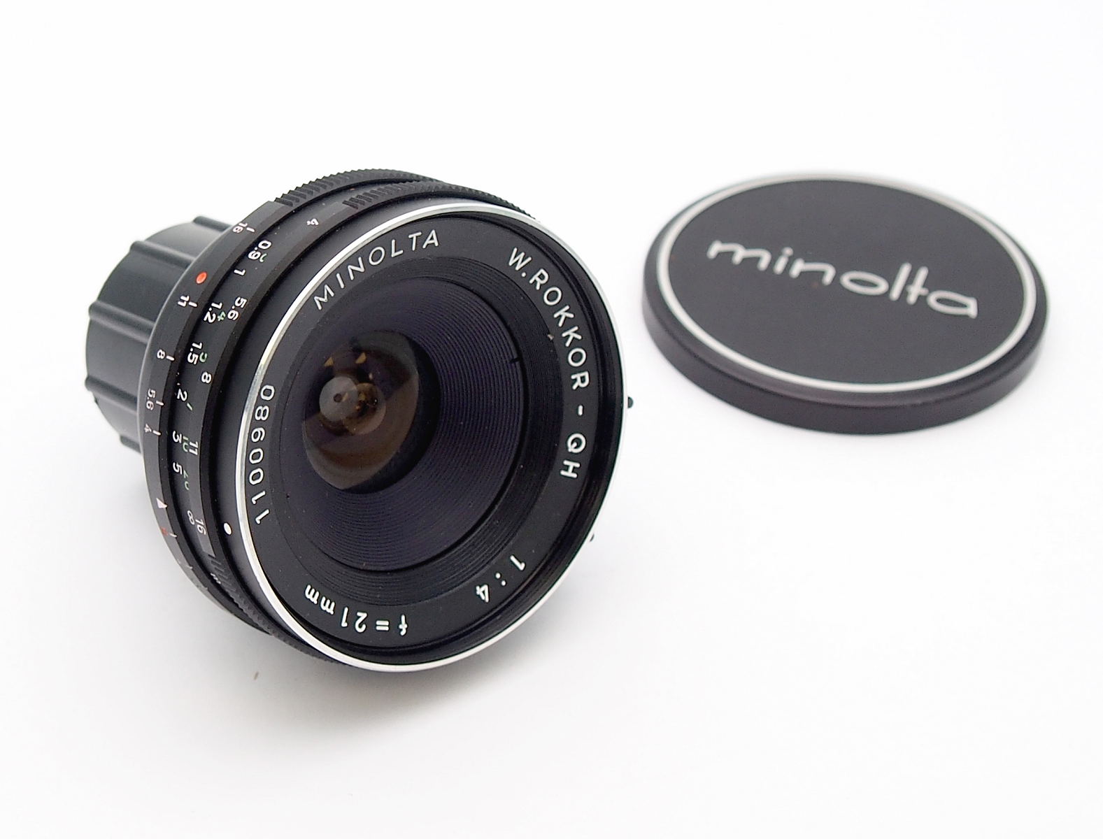 Minolta 21mm F4 W.Rokkor-QH Wide Angle Lens + Finder #9904