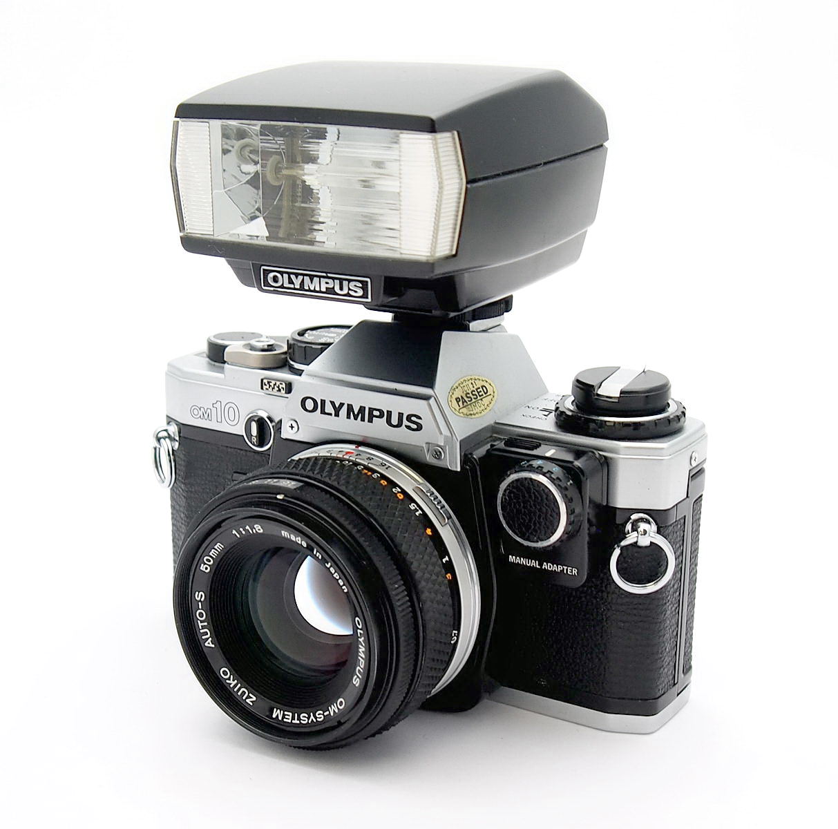 Olympus OM10 Outfit, 50mm, Flash, Manual Adaptor #10555