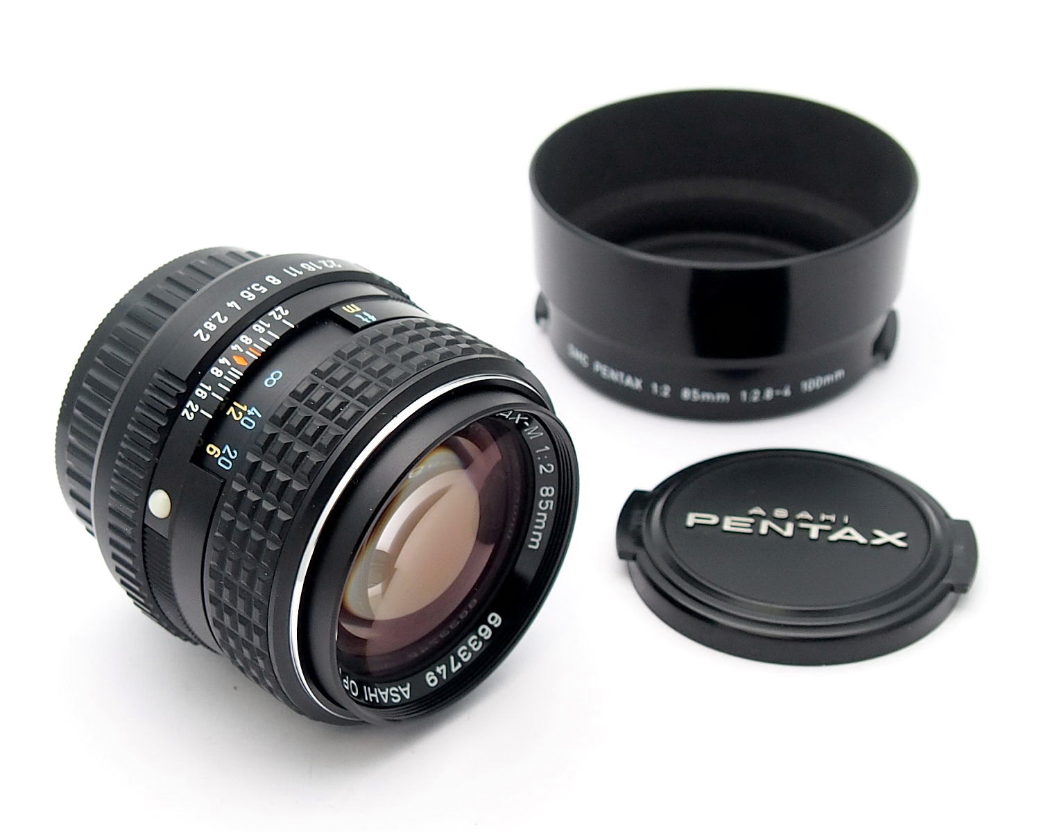 Pentax 85mm F2 SMC PKM, Mint & Cased with Hood #10469