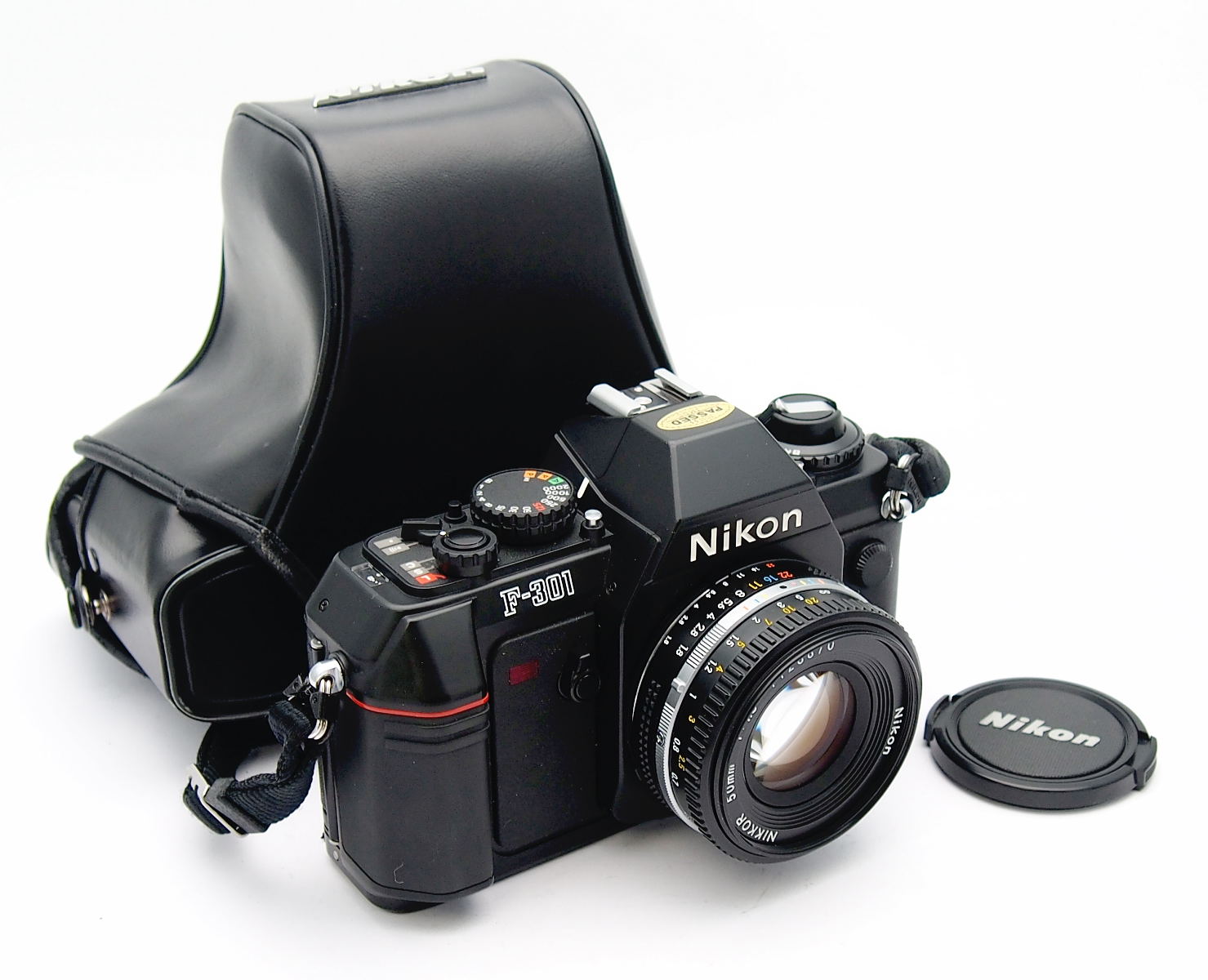 Nikon F301 SLR + 50mm F1.8 Ais, Mint, Strap, Case, Book #11055