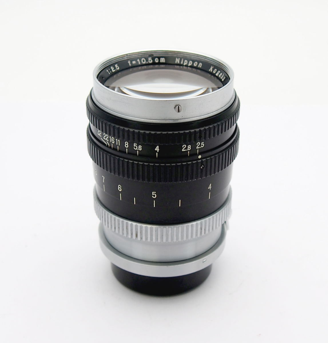 Nikon 10.5cm F2.5 Nikkor-P.C Rangefinder Lens + Hood #11058