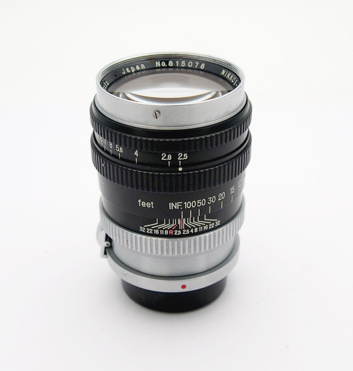 Nikon 10.5cm F2.5 Nikkor-P.C Rangefinder Lens + Hood #11058