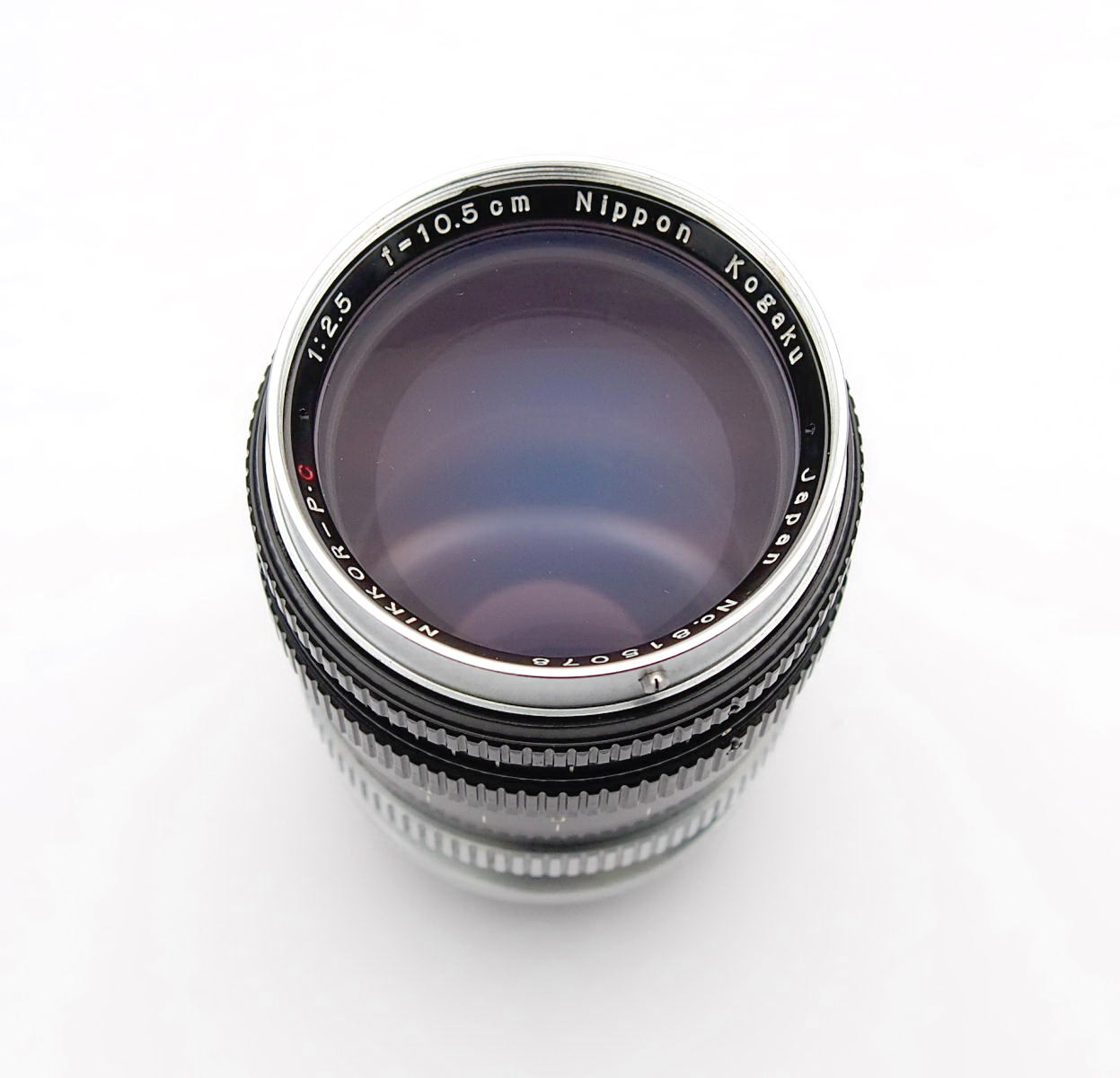 Nikon 10.5cm F2.5 Nikkor-P.C Rangefinder Lens + Hood #11058