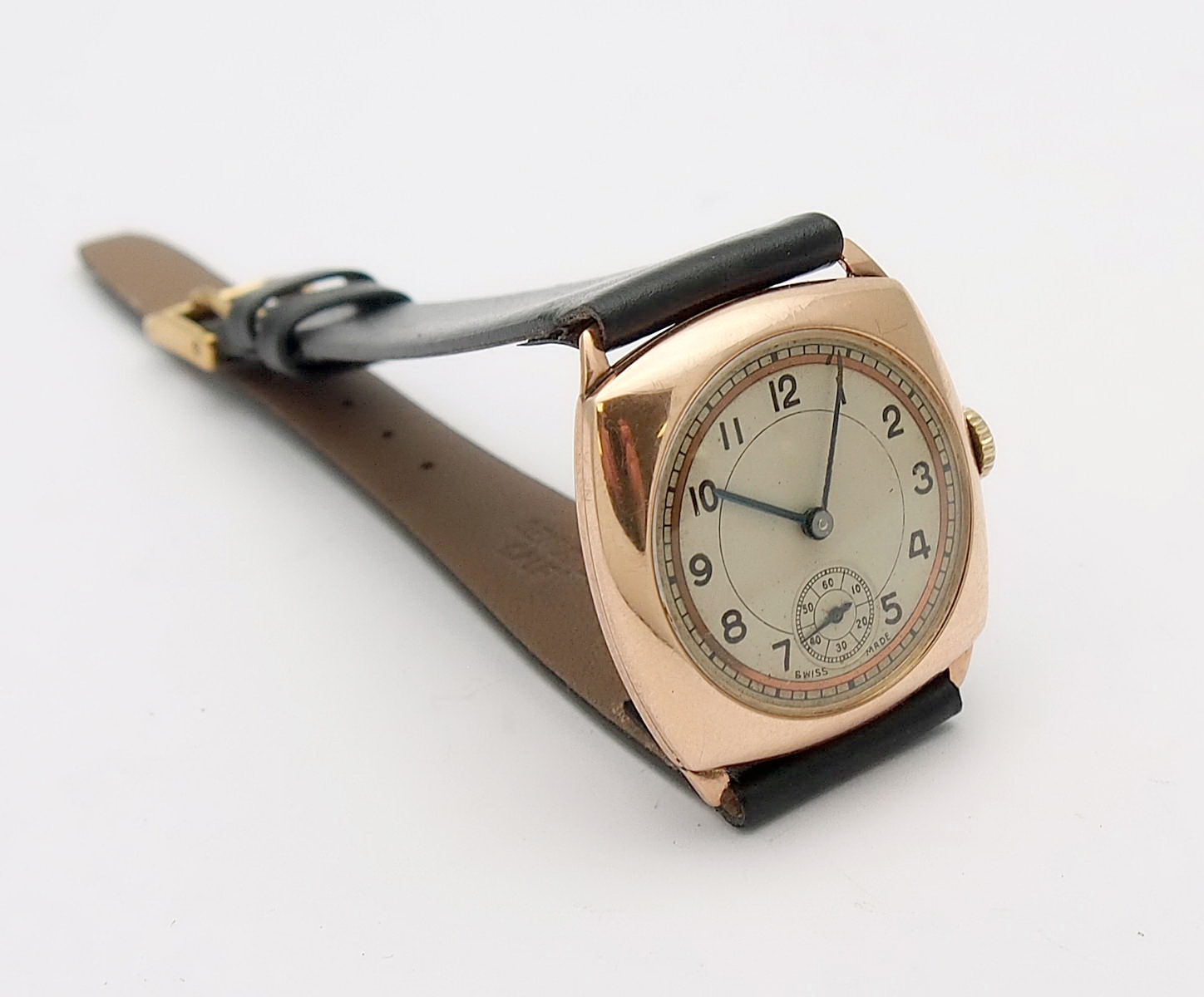 9ct Gold Swiss Manual Trench Watch #10791
