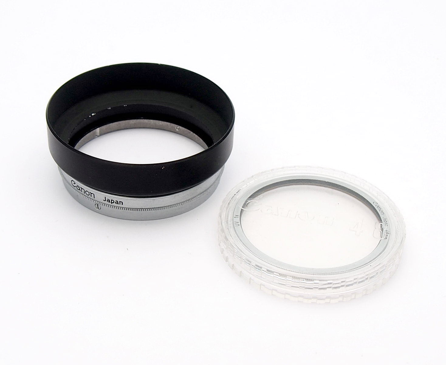 Canon S-50 Hood & 48mm UV for Canon 50mm F1.4 LTM Lens #10568