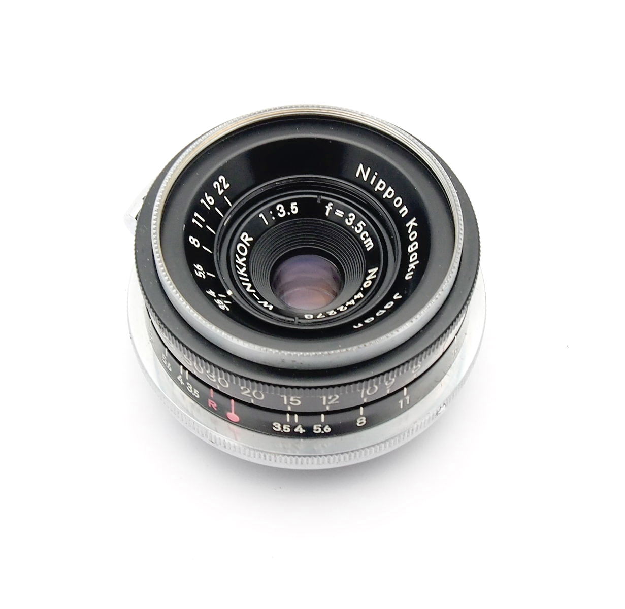 Nikon 3.5cm F3.5 W-Nikkor Rangefinder Lens, Case & Box #11059