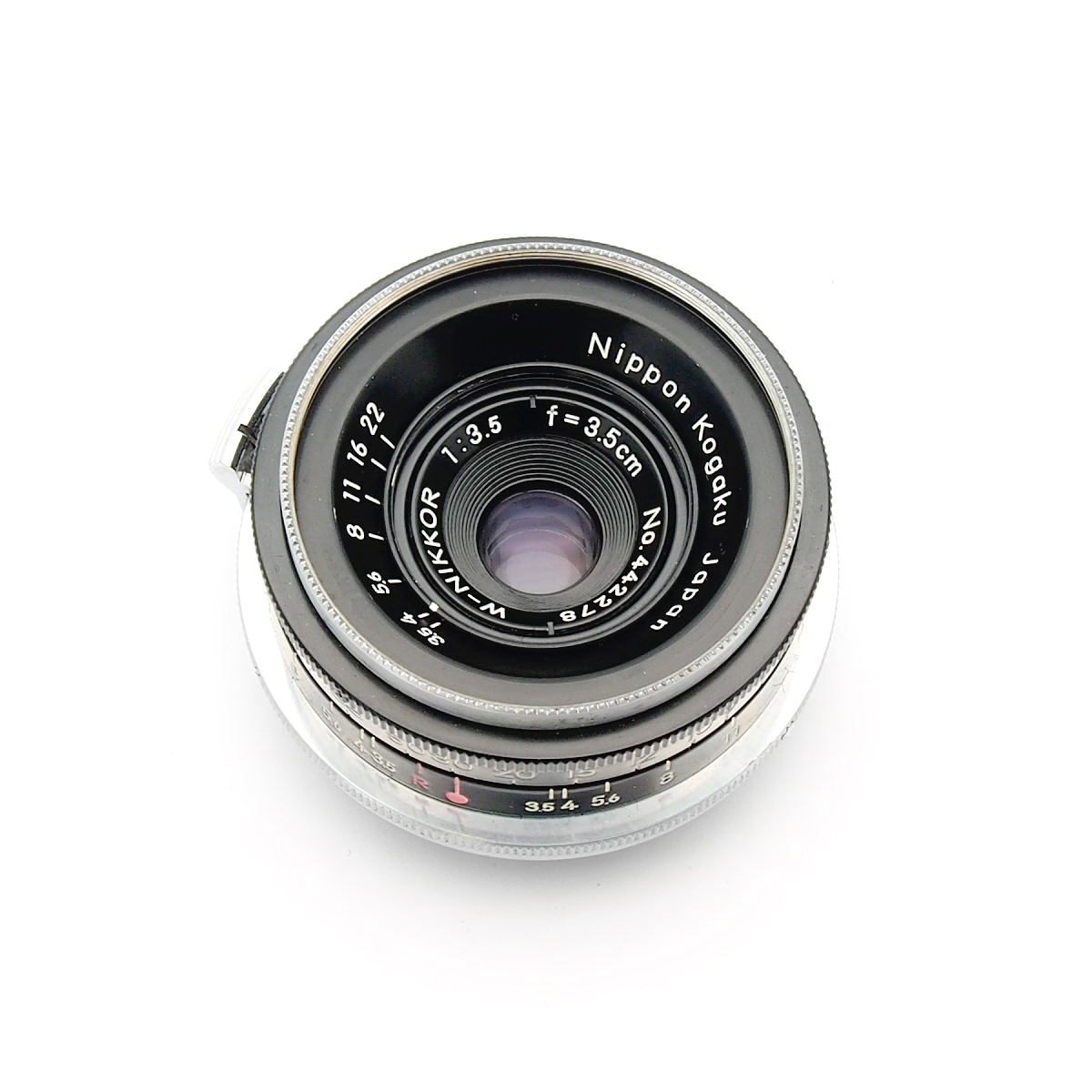 Nikon 3.5cm F3.5 W-Nikkor Rangefinder Lens, Case & Box #11059