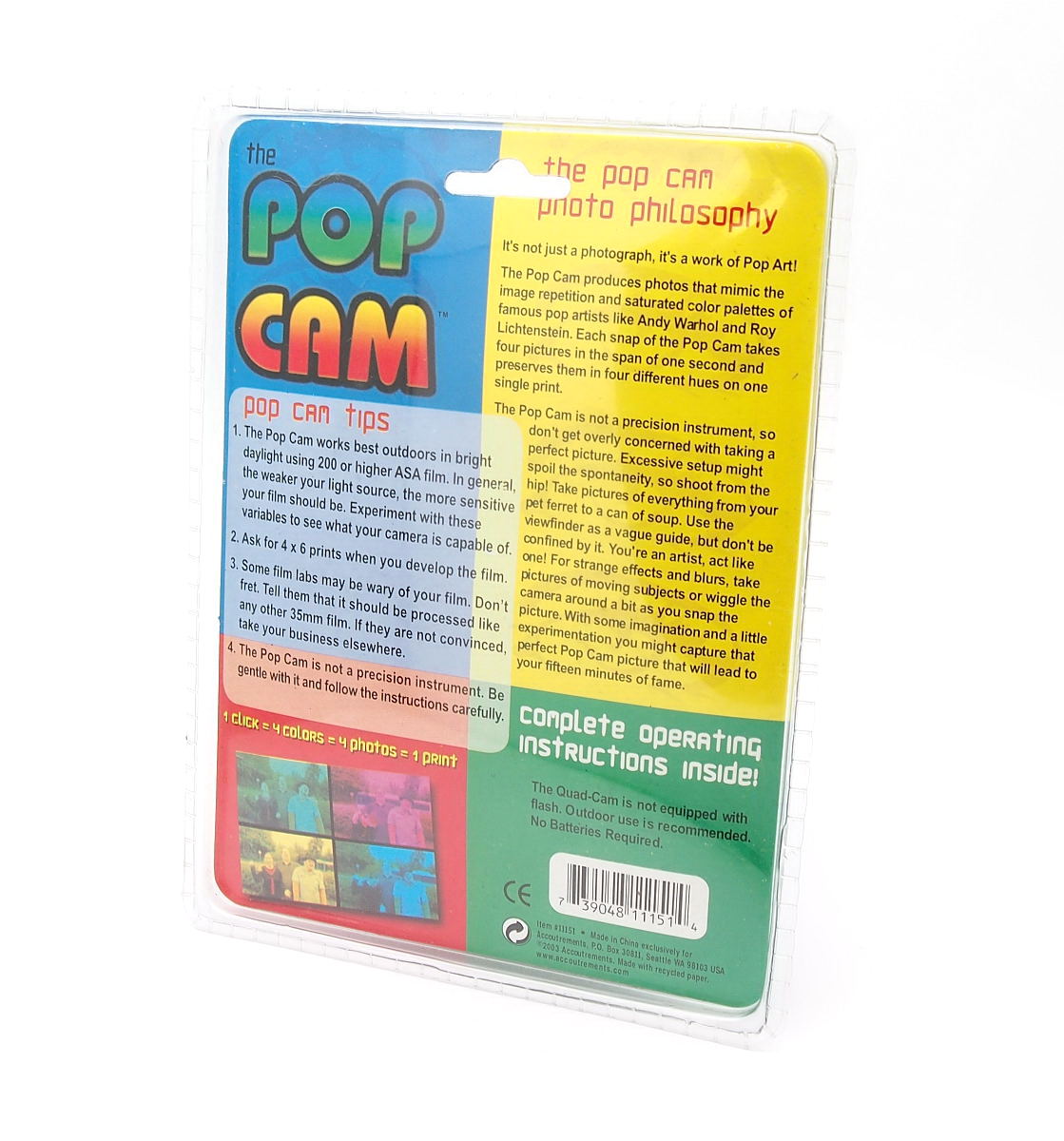 Pop Cam 35mm Action Tracker with Colour Filters NOS #10312
